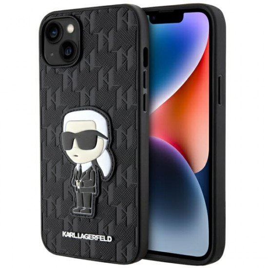 Karl Lagerfeld KLHCP14MSAKHPKK iPhone 14 Plus 6.7" black Saffiano Monogram Ikonik