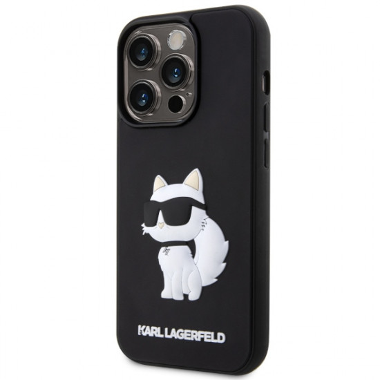 Karl Lagerfeld KLHCP14X3DRKHNK iPhone 14 Pro Max 6.7" black hardcase Rubber Choupette 3D