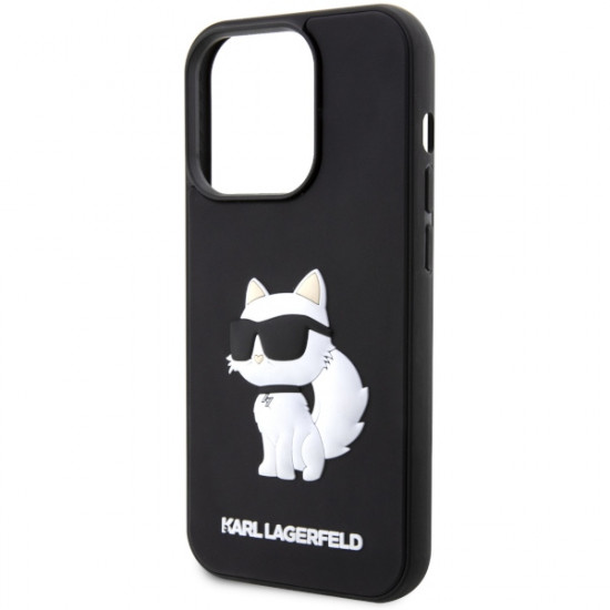 Karl Lagerfeld KLHCP14X3DRKHNK iPhone 14 Pro Max 6.7" black hardcase Rubber Choupette 3D