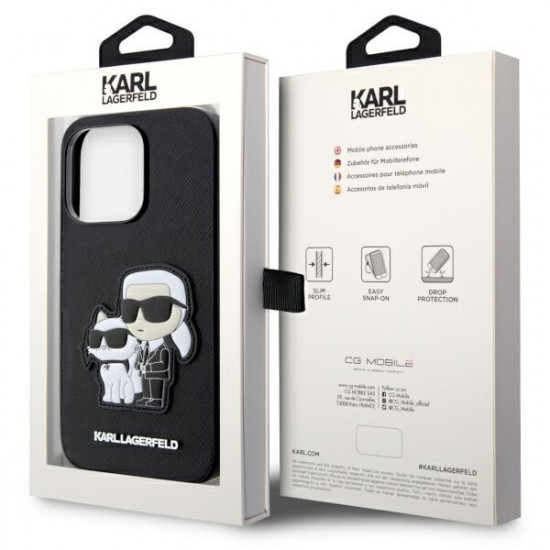 Karl Lagerfeld KLHCP14XSANKCPK iPhone 14 Pro Max 6.7" hardcase black Saffiano Karl & Choupette