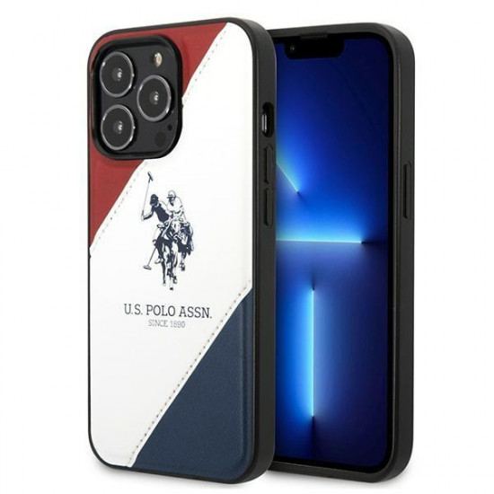 US Polo USHCP14LPSO3 iPhone 14 Pro 6.1 "white / white Tricolor Embossed US Polo USHCP14LPSO3 iPhone 14 Pro 6.1 "white / white Tricolor Embossed