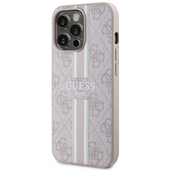 Guess GUHMP13LP4RPSP iPhone 13 Pro / 13 6,1" pink hardcase 4G Printed Stripes MagSafe