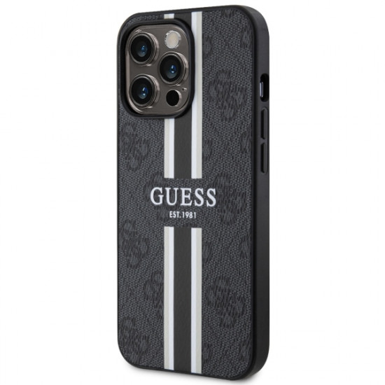 Guess GUHMP13XP4RPSK iPhone 13 Pro Max 6,7" black hardcase 4G Printed Stripes MagSafe