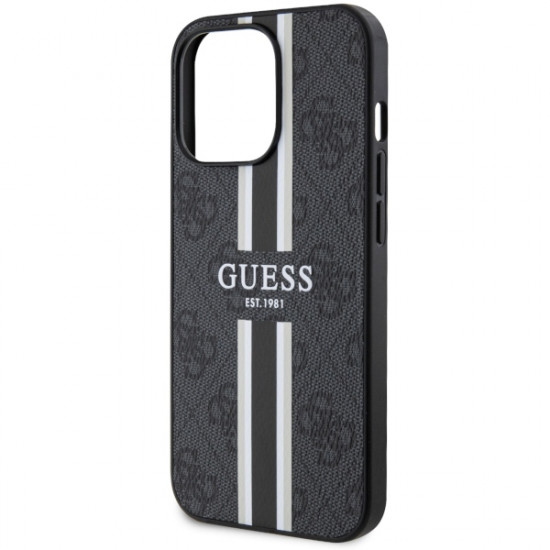 Guess GUHMP13XP4RPSK iPhone 13 Pro Max 6,7" black hardcase 4G Printed Stripes MagSafe