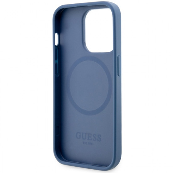 Guess GUHMP14LP4RPSB iPhone 14 Pro 6.1" blue hardcase 4G Printed Stripes MagSafe