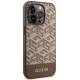 Guess GUHMP14XHGCFSEW iPhone 14 Pro Max 6.7" brown hard case GCube Stripes MagSafe