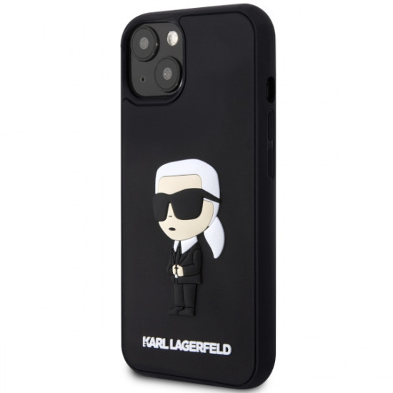 Karl Lagerfeld KLHCP14M3DRKINK iPhone 14 Plus 6.7" black hardcase Rubber Ikonik 3D