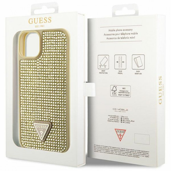 Guess GUHCP14MHDGTPD iPhone 14 Plus 6.7" gold hardcase Rhinestone Triangle