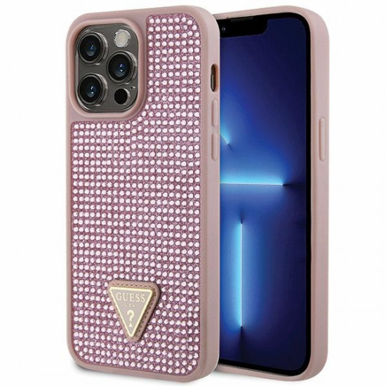 Guess GUHCP14XHDGTPP iPhone 14 Pro Max 6.7" pink hardcase Rhinestone Triangle