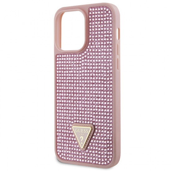 Guess GUHCP14XHDGTPP iPhone 14 Pro Max 6.7" pink hardcase Rhinestone Triangle