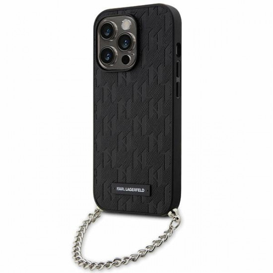 Karl Lagerfeld KLHCP14LSACKLHPK iPhone 14 Pro 6.1" black hardcase Saffiano Monogram Chain