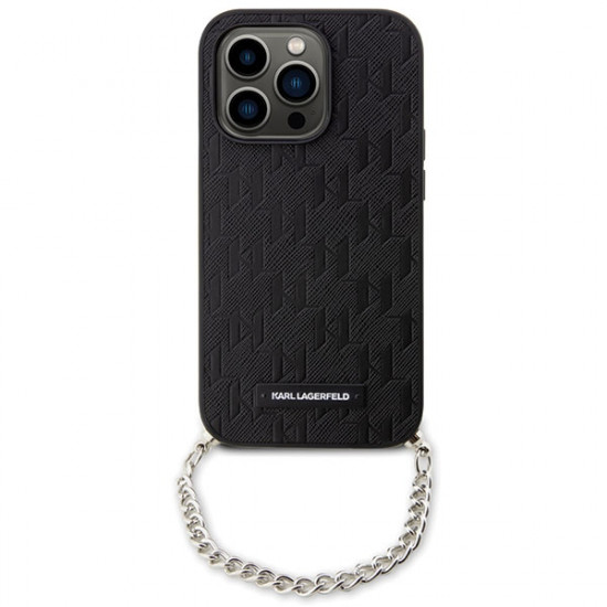 Karl Lagerfeld KLHCP14LSACKLHPK iPhone 14 Pro 6.1" black hardcase Saffiano Monogram Chain