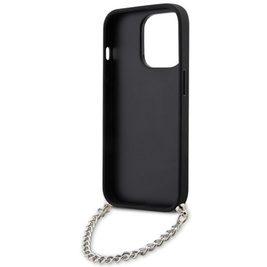 Karl Lagerfeld KLHCP14LSACKLHPK iPhone 14 Pro 6.1" black hardcase Saffiano Monogram Chain