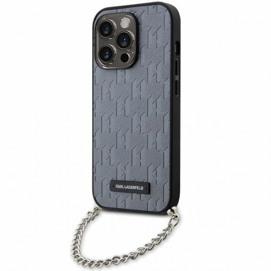 Karl Lagerfeld KLHCP14XSACKLHPG iPhone 14 Pro Max 6.7" silver hardcase Saffiano Monogram Chain