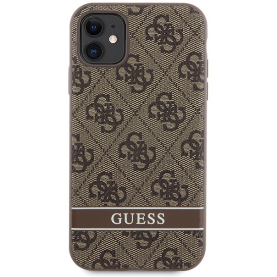 Guess GUHCN61P4SNW iPhone 11 / Xr brown hardcase 4G Stripe