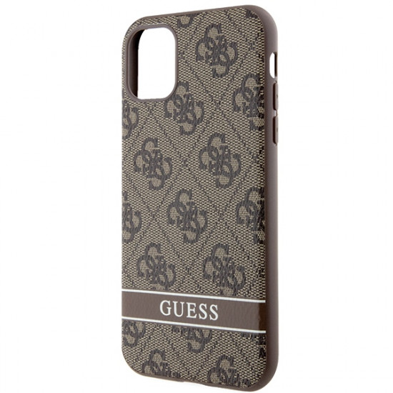 Guess GUHCN61P4SNW iPhone 11 / Xr brown hardcase 4G Stripe