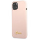 Guess GUHCP13MLSLMGLP iPhone 13 6,1" pink hardcase Silicone Script Gold Logo