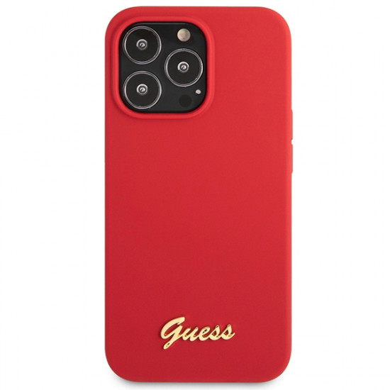 Guess GUHCP13XLSLMGRE iPhone 13 Pro Max 6.7" hard case Silicone Vintage Gold Logo