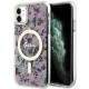 Guess GUHMN61HCFWSP iPhone 11 / Xr 6.1" pink hardcase Flower MagSafe