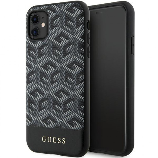 Guess GUHMN61HGCFSEK iPhone 11 / Xr 6.1" black hardcase GCube Stripes MagSafe