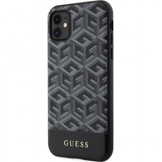 Guess GUHMN61HGCFSEK iPhone 11 / Xr 6.1" black hardcase GCube Stripes MagSafe