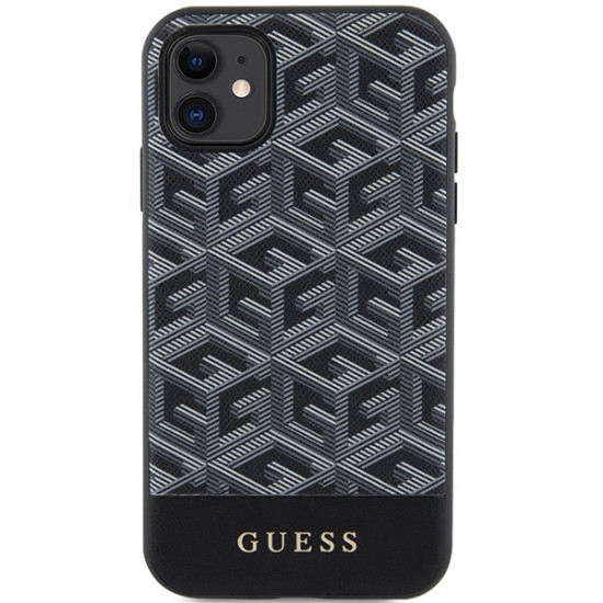 Guess GUHMN61HGCFSEK iPhone 11 / Xr 6.1" black hardcase GCube Stripes MagSafe