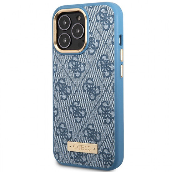 Guess GUHMP14LU4GPRB iPhone 14 Pro 6.1" blue hard case 4G Logo Plate MagSafe