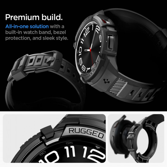 Spigen Rugged Armor Pro Samsung Galaxy Watch 6 Classic 43mm Matte Black