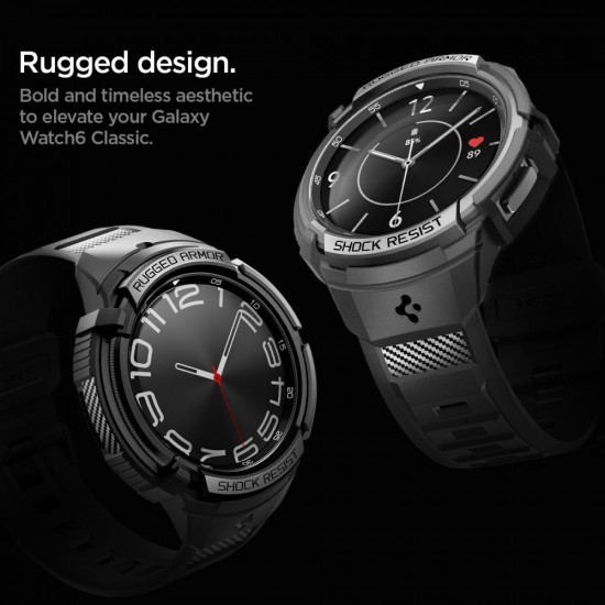 Spigen Rugged Armor Pro Samsung Galaxy Watch 6 Classic 47mm Matte Black