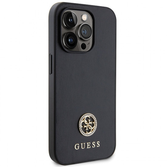 Guess GUHCP14LPS4DGPK iPhone 14 Pro 6.1" black hardcase Strass Metal Logo