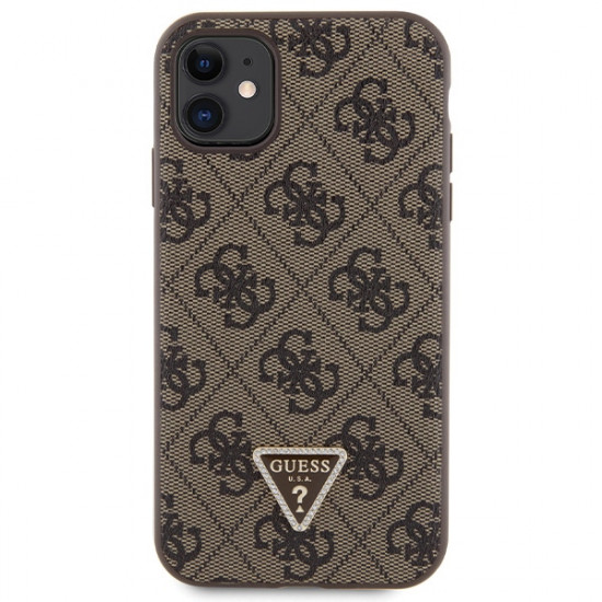 Guess GUHCN61P4TDSCPW iPhone 11 / Xr 6.1" brown hardcase Crossbody 4G Metal Logo