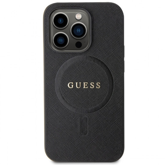 Guess GUHMP14LPSAHMCK iPhone 14 Pro 6.1" black hardcase Saffiano MagSafe