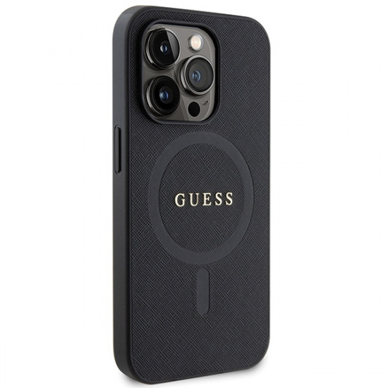 Guess GUHMP14LPSAHMCK iPhone 14 Pro 6.1" black hardcase Saffiano MagSafe