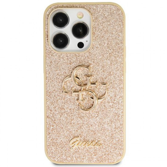 Guess GUHCP13XHG4SGD iPhone 13 Pro Max 6.7" gold hardcase Glitter Script Big 4G