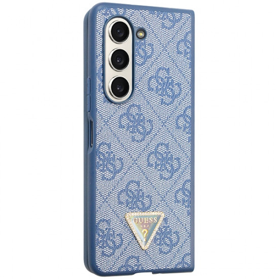 Guess GUHCZFD5P4TDPB F946 Z Fold5 blue hardcase Leather 4G Triangle Strass