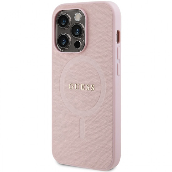 Guess GUHMP14LPSAHMCP iPhone 14 Pro 6,1" pink hardcase Saffiano MagSafe