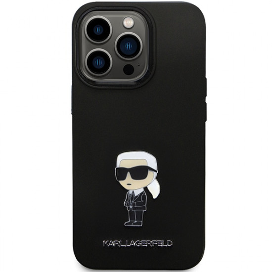 Karl Lagerfeld KLHCP14LSMHKNPK iPhone 14 Pro 6.1" black Silicone Ikonik Metal Pin