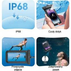 USAMS FSD1201 6,7 inch waterproof case IP68 black (US-YD012)