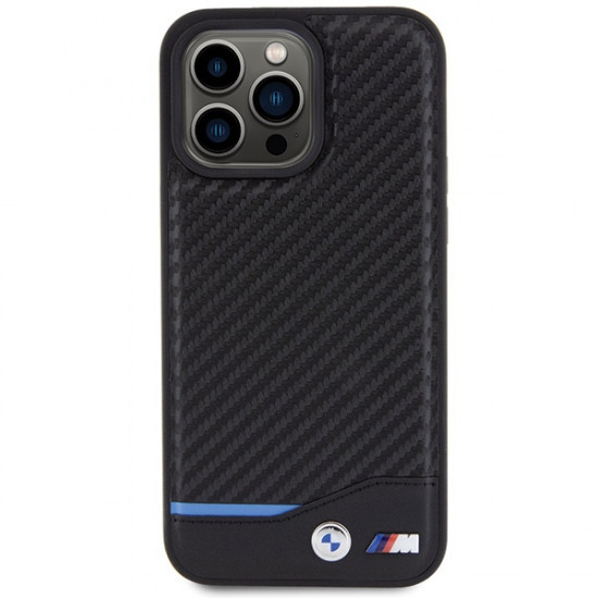 BMW BMHCP15X22NBCK iPhone 15 Pro Max 6.7" black Leather Carbon