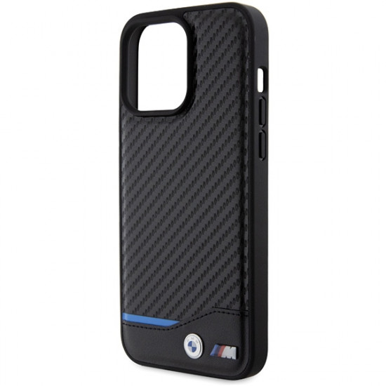 BMW BMHCP15X22NBCK iPhone 15 Pro Max 6.7" black Leather Carbon