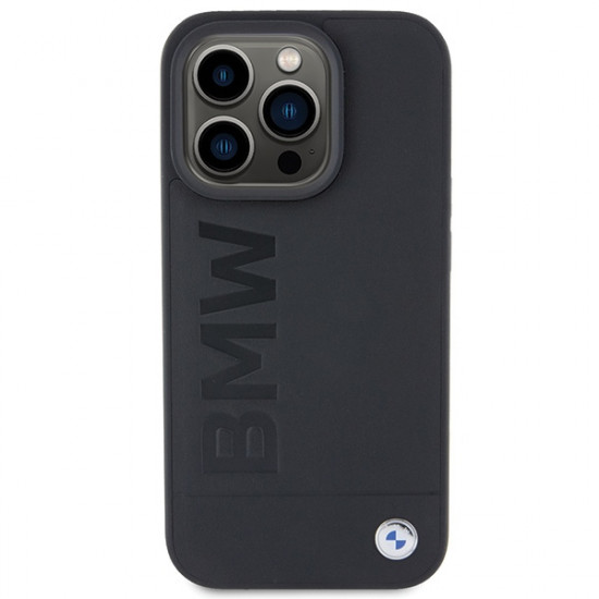 BMW BMHCP15XSLLBK iPhone 15 Pro Max 6.7" black Leather Hot Stamp