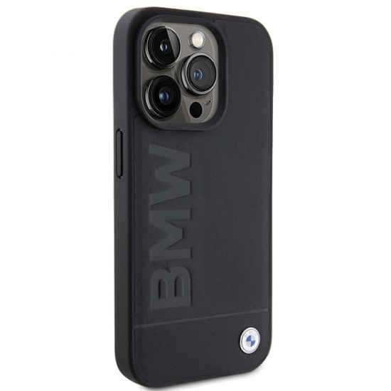 BMW BMHCP15XSLLBK iPhone 15 Pro Max 6.7" black Leather Hot Stamp