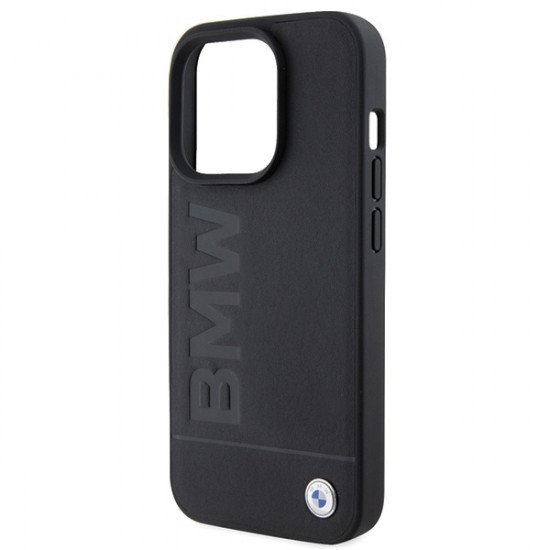 BMW BMHCP15XSLLBK iPhone 15 Pro Max 6.7" black Leather Hot Stamp