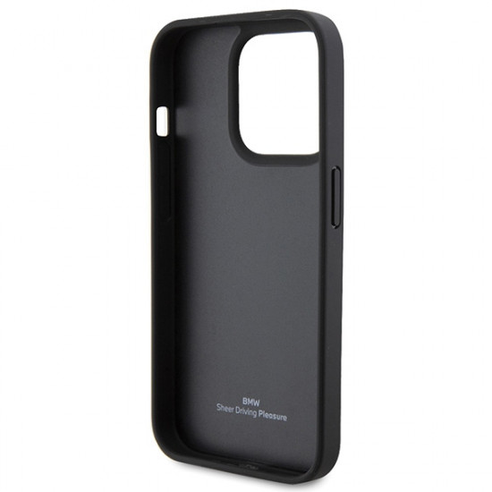 BMW BMHCP15XSLLBK iPhone 15 Pro Max 6.7" black Leather Hot Stamp