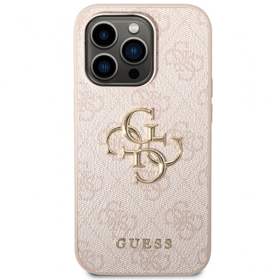 Guess GUHCP15L4GMGPI iPhone 15 Pro 6.1" pink hardcase 4G Big Metal Logo