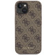 Guess GUHCP15SG4GFBR iPhone 15 6.1" brown hard case 4G Metal Gold Logo