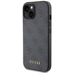 Guess GUHCP15SG4GFGR iPhone 15 6.1" grey hard case 4G Metal Gold Logo