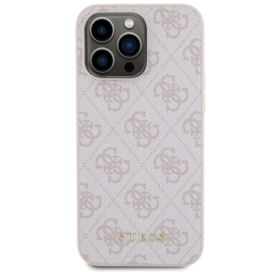 Guess GUHCP15XG4GFPI iPhone 15 Pro Max 6.7" pink hard case 4G Metal Gold Logo