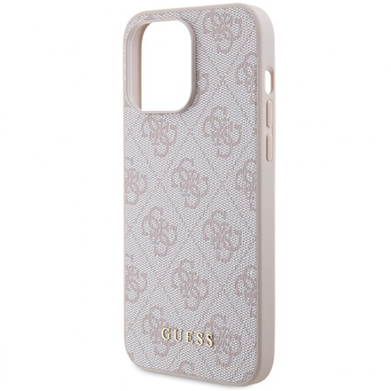 Guess GUHCP15XG4GFPI iPhone 15 Pro Max 6.7" pink hard case 4G Metal Gold Logo