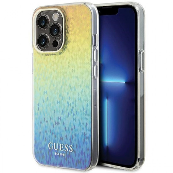 Guess GUHCP15XHDECMI iPhone 15 Pro Max 6.7" multicolour hardcase IML Faceted Mirror Disco Iridescent